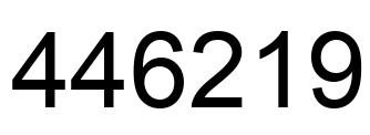 Number 446219 black image