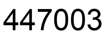 Number 447003 black image