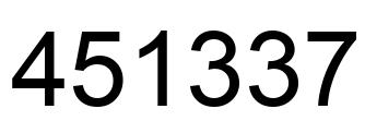 Número 451337 imagen negro
