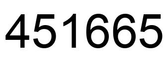 Number 451665 black image