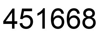 Number 451668 black image