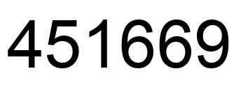 Number 451669 black image