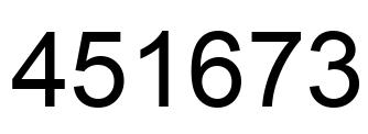Number 451673 black image