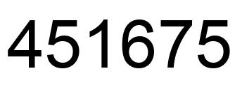 Number 451675 black image