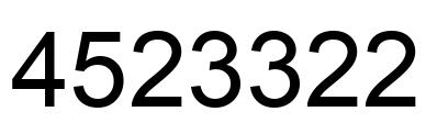 Number 4523322 black image