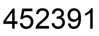 Número 452391 imagen negro