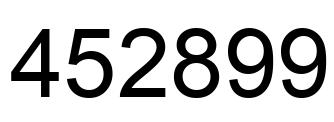 Number 452899 black image