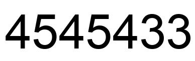 Number 4545433 black image