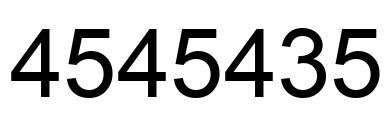Number 4545435 black image