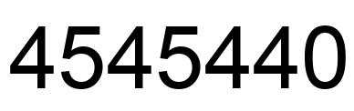 Number 4545440 black image