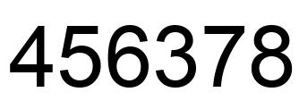 Number 456378 black image