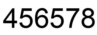 Number 456578 black image