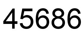 Number 45686 black image