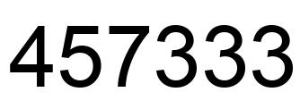 Number 457333 black image