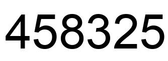 Number 458325 black image