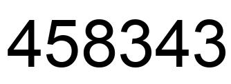 Number 458343 black image