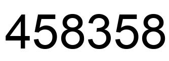 Number 458358 black image