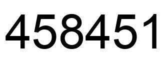 Number 458451 black image