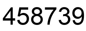 Number 458739 black image