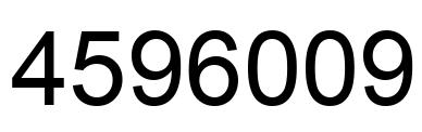 Number 4596009 black image