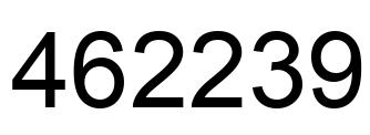 Number 462239 black image