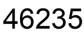 Número 46235 imagen negro