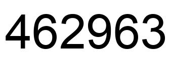Number 462963 black image