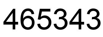 Número 465343 imagen negro