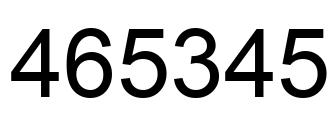 Número 465345 imagen negro