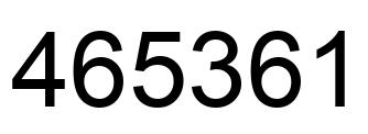 Number 465361 black image