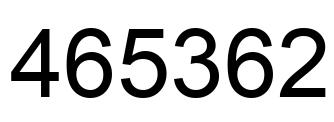 Number 465362 black image