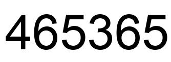 Number 465365 black image