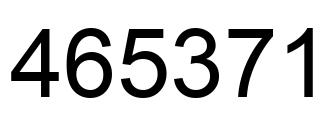 Number 465371 black image