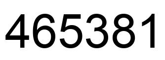 Number 465381 black image