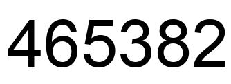 Number 465382 black image