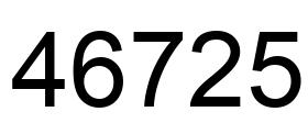 Número 46725 imagen negro