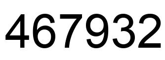 Number 467932 black image