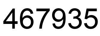 Number 467935 black image