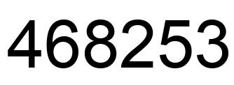 Número 468253 imagen negro