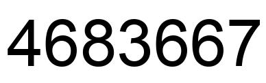Number 4683667 black image