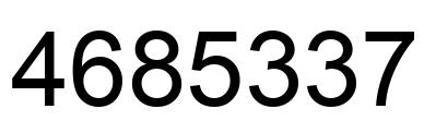 Number 4685337 black image