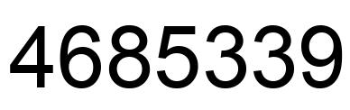 Number 4685339 black image