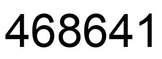 Número 468641 imagen negro