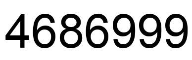 Number 4686999 black image