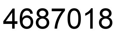 Number 4687018 black image