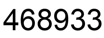 Number 468933 black image