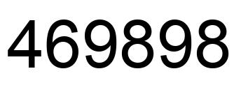 Number 469898 black image