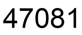 Number 47081 black image