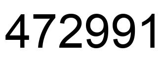 Number 472991 black image