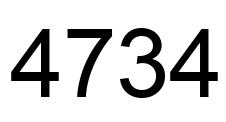 Number 4734 black image